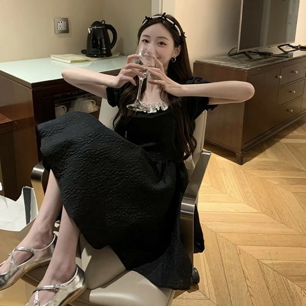 ワンピース 大きいサイズ パフスリーブ バックリボン 半袖 大人かわいい ぽっちゃり 夏ワンピ 着やせ Aライン M L LL 3L 4L 5L bi166zezet2 ワンピース 大きいサイズ パフスリーブ バックリボン 半袖 大人かわいい ぽっちゃり 夏ワンピ 着やせ Aライン M L LL 3L 4L 5L bi166zezet2