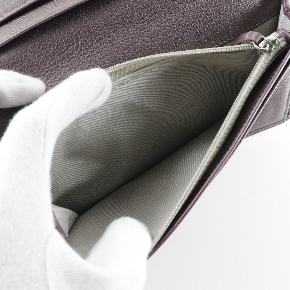 カメリア ココマーク 長財布 レザー メタリックパープル レディース 中古品 カメリア ココマーク 長財布 レザー メタリックパープル レディース 中古品