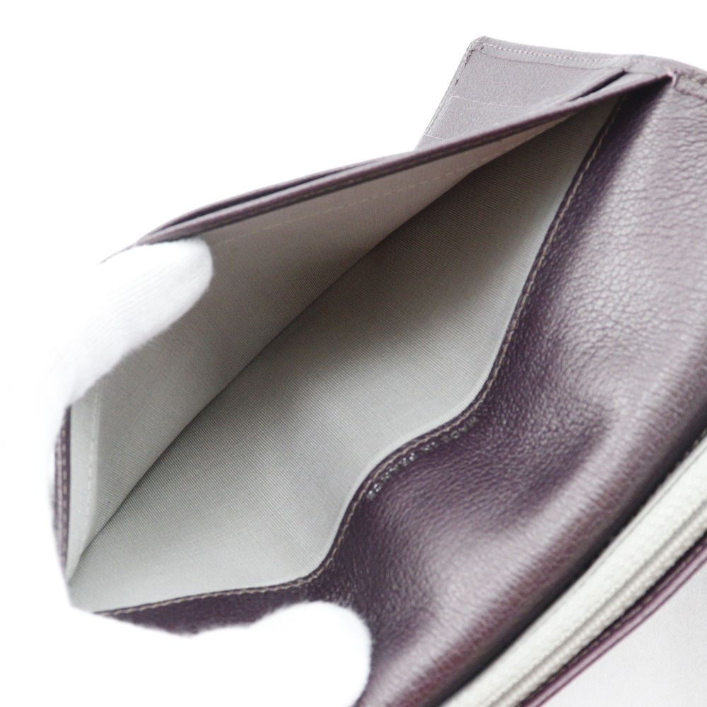 カメリア ココマーク 長財布 レザー メタリックパープル レディース 中古品 カメリア ココマーク 長財布 レザー メタリックパープル レディース 中古品