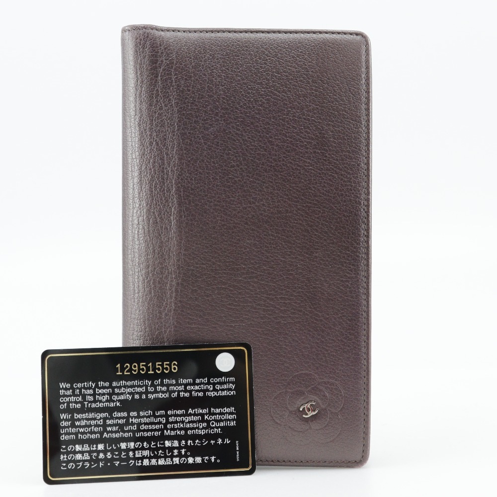 カメリア ココマーク 長財布 レザー メタリックパープル レディース 中古品 カメリア ココマーク 長財布 レザー メタリックパープル レディース 中古品