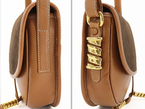 美品ロエベヴィンテージベラスケス斜め掛けショルダーバッグショルダーポーチポシェットツイスト金具ダークブラウンブラウン