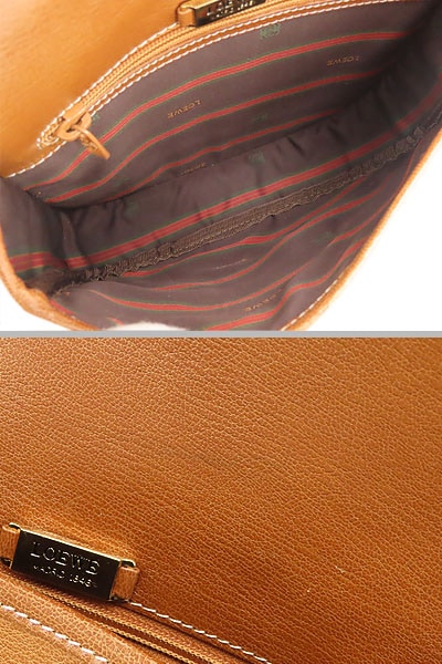 美品ロエベヴィンテージベラスケス斜め掛けショルダーバッグショルダーポーチポシェットツイスト金具ダークブラウンブラウン