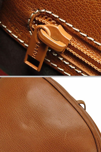 美品ロエベヴィンテージベラスケス斜め掛けショルダーバッグショルダーポーチポシェットツイスト金具ダークブラウンブラウン