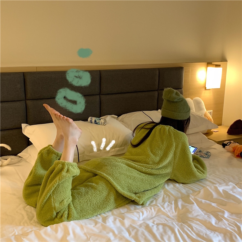 【送料無料】レディース モコモコ ルームウェア もこもこ かわいい 上下セット 秋冬 無地