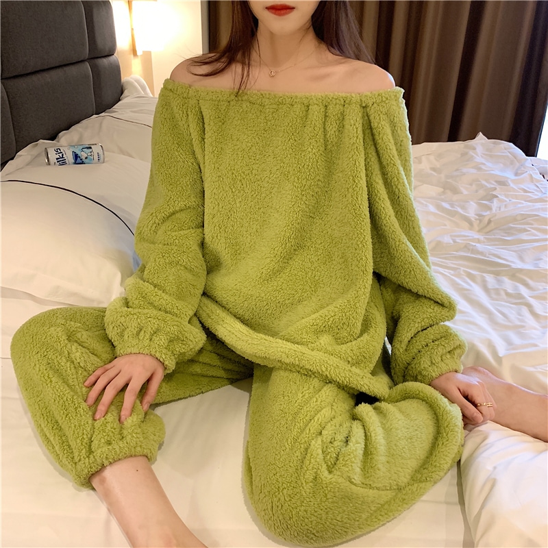 【送料無料】レディース モコモコ ルームウェア もこもこ かわいい 上下セット 秋冬 無地