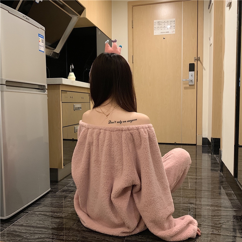 【送料無料】レディース モコモコ ルームウェア もこもこ かわいい 上下セット 秋冬 無地