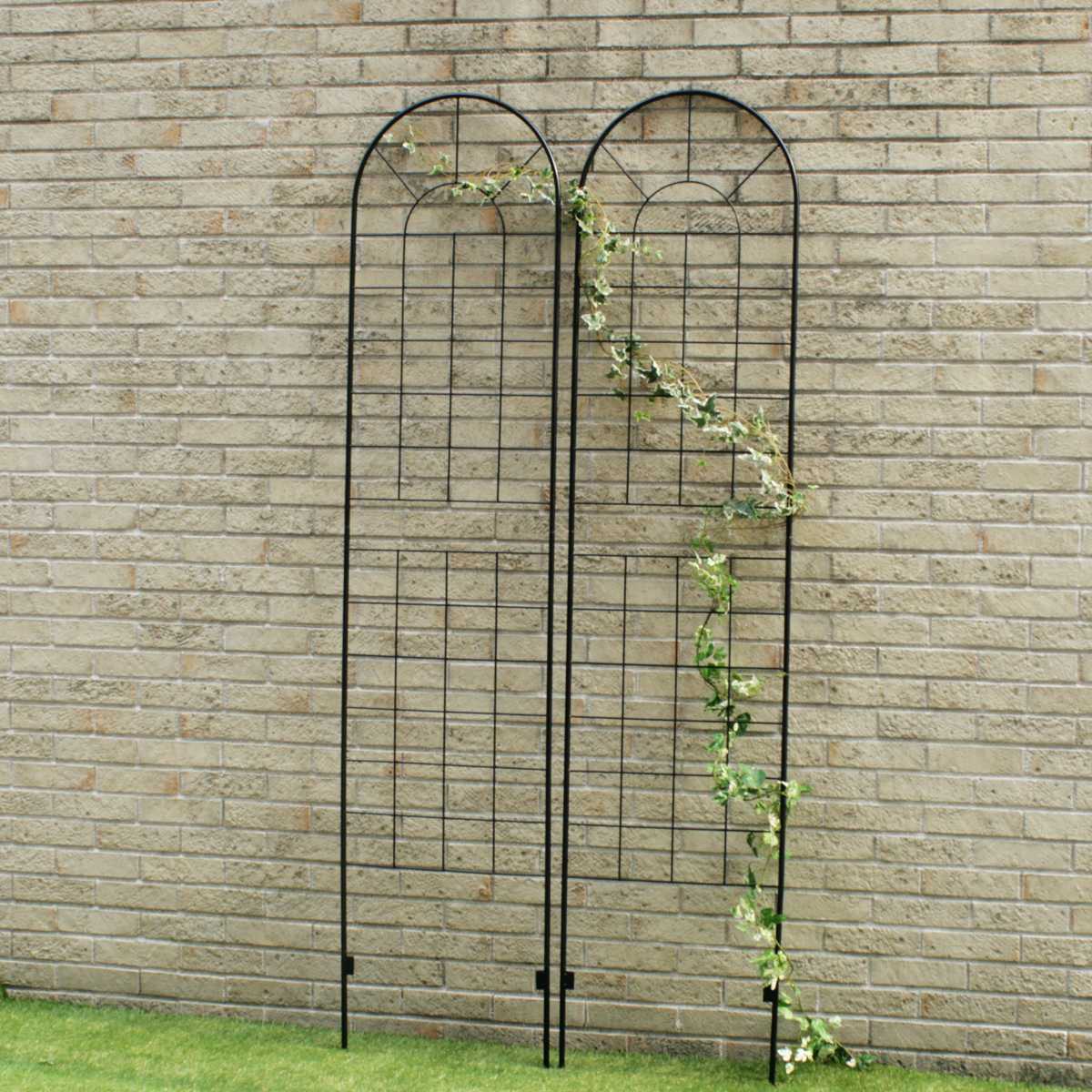 フェンス アイアンフェンス ハイタイプ 高さ221cm 2枚組 ガーデンフェンス インテリア ガーデニング雑貨 アンティーク おしゃれ ガーデニング アイアン 鉄 ディスプレイ オブジェ 置物