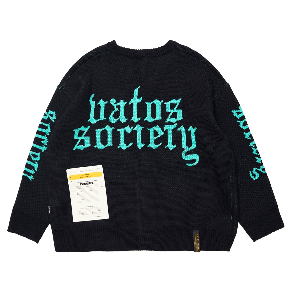 OLD LETTER OVERSIZED CARDIGAN BLACK