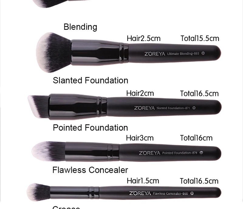 Zoreya 7/15pcsの黒のメイクブラシセットアイシャドウパウダーファンデーションコンシーラー化粧ブラシメイクブレンド美容ツール Zoreya 7/15pcsの黒のメイクブラシセットアイシャドウパウダーファンデーションコンシーラー化粧ブラシメイクブレンド美容ツール