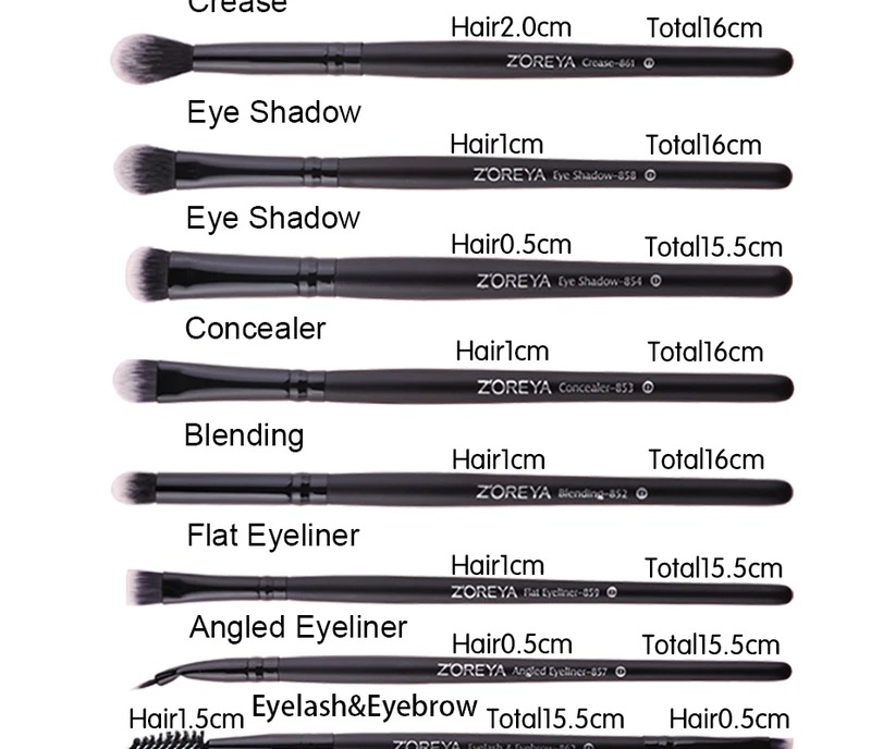 Zoreya 7/15pcsの黒のメイクブラシセットアイシャドウパウダーファンデーションコンシーラー化粧ブラシメイクブレンド美容ツール Zoreya 7/15pcsの黒のメイクブラシセットアイシャドウパウダーファンデーションコンシーラー化粧ブラシメイクブレンド美容ツール