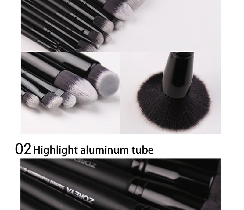 Zoreya 7/15pcsの黒のメイクブラシセットアイシャドウパウダーファンデーションコンシーラー化粧ブラシメイクブレンド美容ツール Zoreya 7/15pcsの黒のメイクブラシセットアイシャドウパウダーファンデーションコンシーラー化粧ブラシメイクブレンド美容ツール
