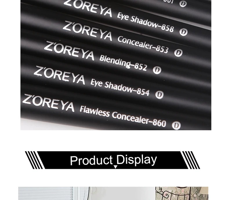 Zoreya 7/15pcsの黒のメイクブラシセットアイシャドウパウダーファンデーションコンシーラー化粧ブラシメイクブレンド美容ツール Zoreya 7/15pcsの黒のメイクブラシセットアイシャドウパウダーファンデーションコンシーラー化粧ブラシメイクブレンド美容ツール