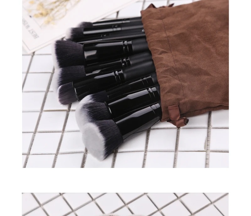 Zoreya 7/15pcsの黒のメイクブラシセットアイシャドウパウダーファンデーションコンシーラー化粧ブラシメイクブレンド美容ツール Zoreya 7/15pcsの黒のメイクブラシセットアイシャドウパウダーファンデーションコンシーラー化粧ブラシメイクブレンド美容ツール