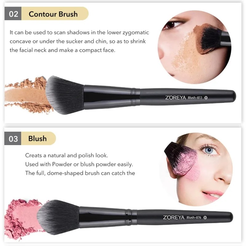 Zoreya 7/15pcsの黒のメイクブラシセットアイシャドウパウダーファンデーションコンシーラー化粧ブラシメイクブレンド美容ツール Zoreya 7/15pcsの黒のメイクブラシセットアイシャドウパウダーファンデーションコンシーラー化粧ブラシメイクブレンド美容ツール