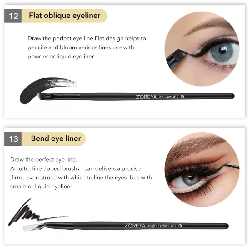 Zoreya 7/15pcsの黒のメイクブラシセットアイシャドウパウダーファンデーションコンシーラー化粧ブラシメイクブレンド美容ツール Zoreya 7/15pcsの黒のメイクブラシセットアイシャドウパウダーファンデーションコンシーラー化粧ブラシメイクブレンド美容ツール