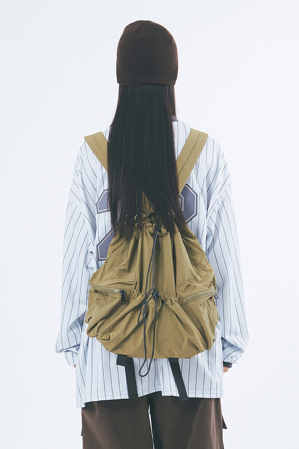 Butter String Multi-Pocket Backpack 3色 (UNISEX) 新商品 韓国人気 男女共用 デイリー ファッション 旅行用 日常 ストリートファッション