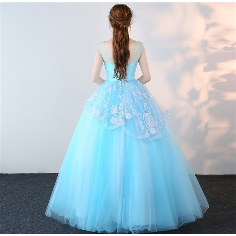 カラードレス 演奏会 安い ロングドレス ピアノ 発表会 パーティドレス ウェディングドレス ブルー