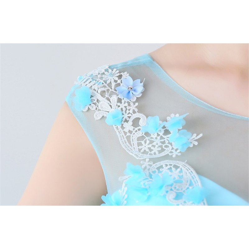 カラードレス 演奏会 安い ロングドレス ピアノ 発表会 パーティドレス ウェディングドレス ブルー