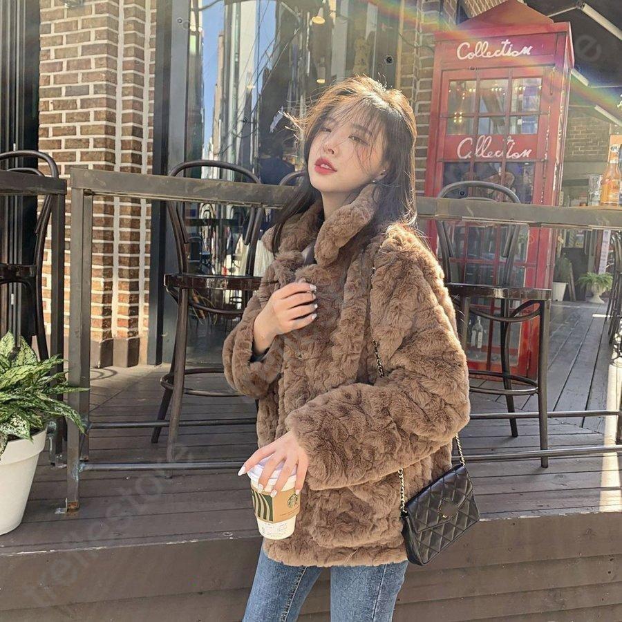 ファーコート 毛皮コート レディースファッション 新品 フォックスファーコート ノースカラー 冬 エコファーコートフェイクフォックスファー