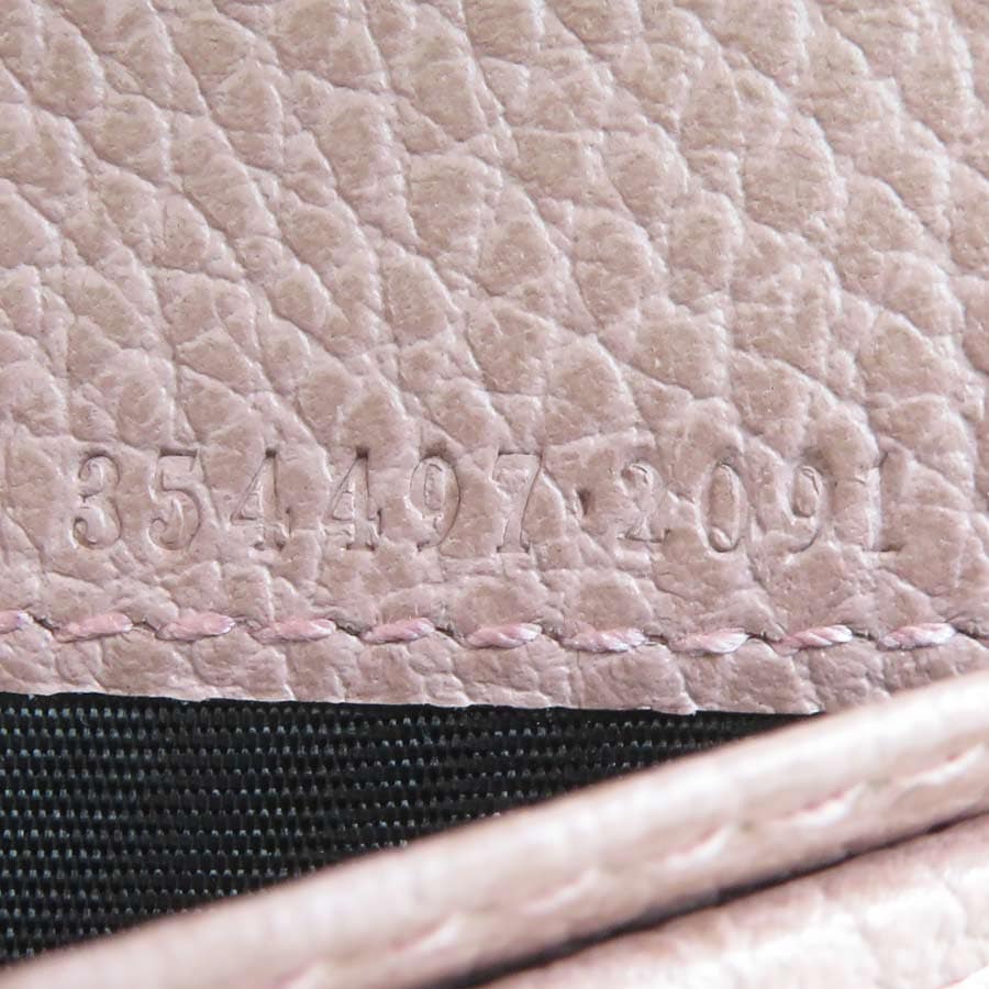 グッチ GUCCI 二つ折り財布 レザー ピンク レディース 354497 h31344a