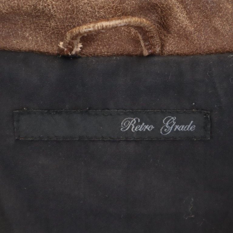 レトログレード 牛革 レザージャケット S ブラウン Retro Grade メンズ レトログレード 牛革 レザージャケット S ブラウン Retro Grade メンズ