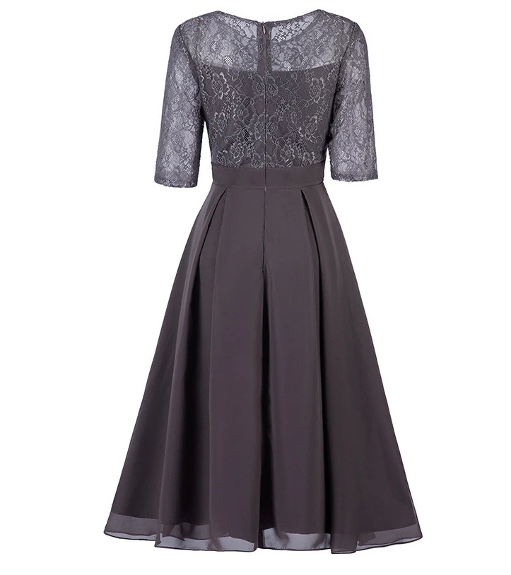 パーティードレス 結婚式 ワンピース ドレス 二次会 フォーマル 披露宴 膝丈 ひざ下 七分袖 20代30代40代50代