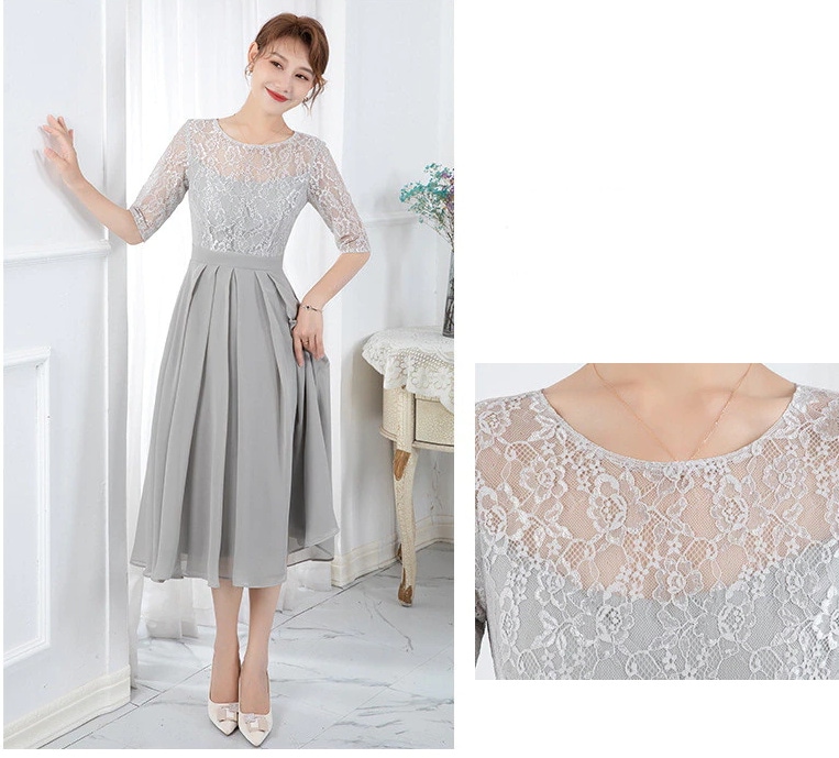 パーティードレス 結婚式 ワンピース ドレス 二次会 フォーマル 披露宴 膝丈 ひざ下 七分袖 20代30代40代50代