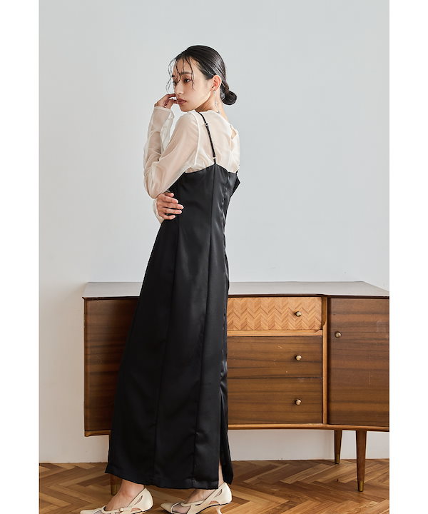 Qoo10] niana タフタチュールベストセットドレス 3点セ