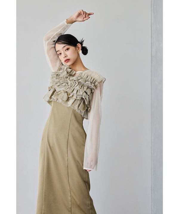 niana オケージョンワンピース タフタチュールベストセットドレス タフタチュールベストセットドレス 3点セット ボレロ ブラウス