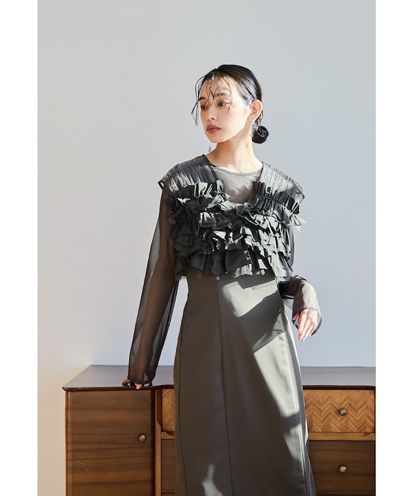 Qoo10] niana タフタチュールベストセットドレス 3点セ