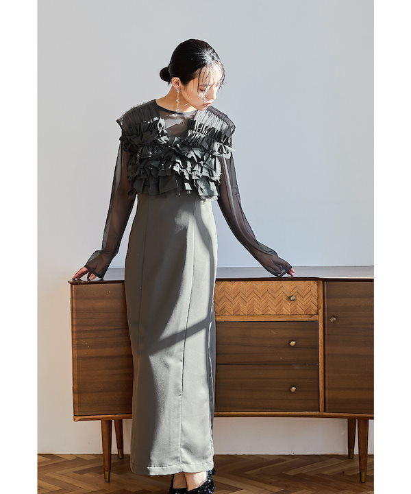 niana オケージョンワンピース タフタチュールベストセットドレス niana ドレス タフタチュールベストセットドレス 3点セット ボレロ