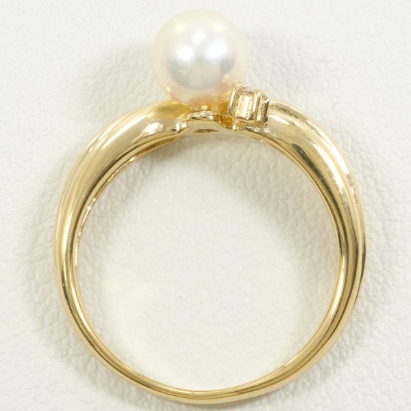 K18 18金 YG リング 10.5号 パール(真珠) 約6mm ダイヤ 0.04 【公式通販】
