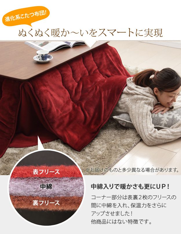 こたつ掛け布団 長方形 105×75cmこたつ用（215×185cm） 省スペース はっ水リバーシブル省スペースこたつ布団 おしゃれ