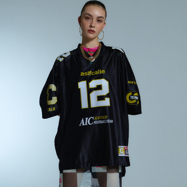 as if calie FOOTBALLユニフォーム Thanks to #MINJI #HYEIN ❤ -CALIE FOOTBALL JERSEY WHITE / BLACK