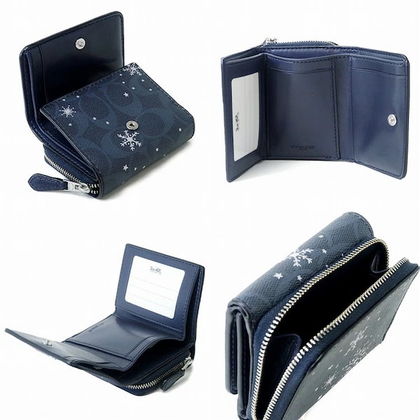 美品】COACH スノーフレーク PVC コンパクトウォレット