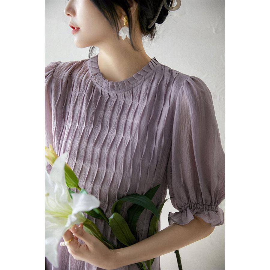 ワンピース 半袖 春 夏 レディース ロングワンピース プリーツ ミディアム丈 ひざワンピース カジュアル風 体型カバー 無地 ドレス 着痩せ 40代 ワンピース 半袖 春 夏 レディース ロングワンピース プリーツ ミディアム丈 ひざワンピース カジュアル風 体型カバー 無地 ドレス 着痩せ 40代