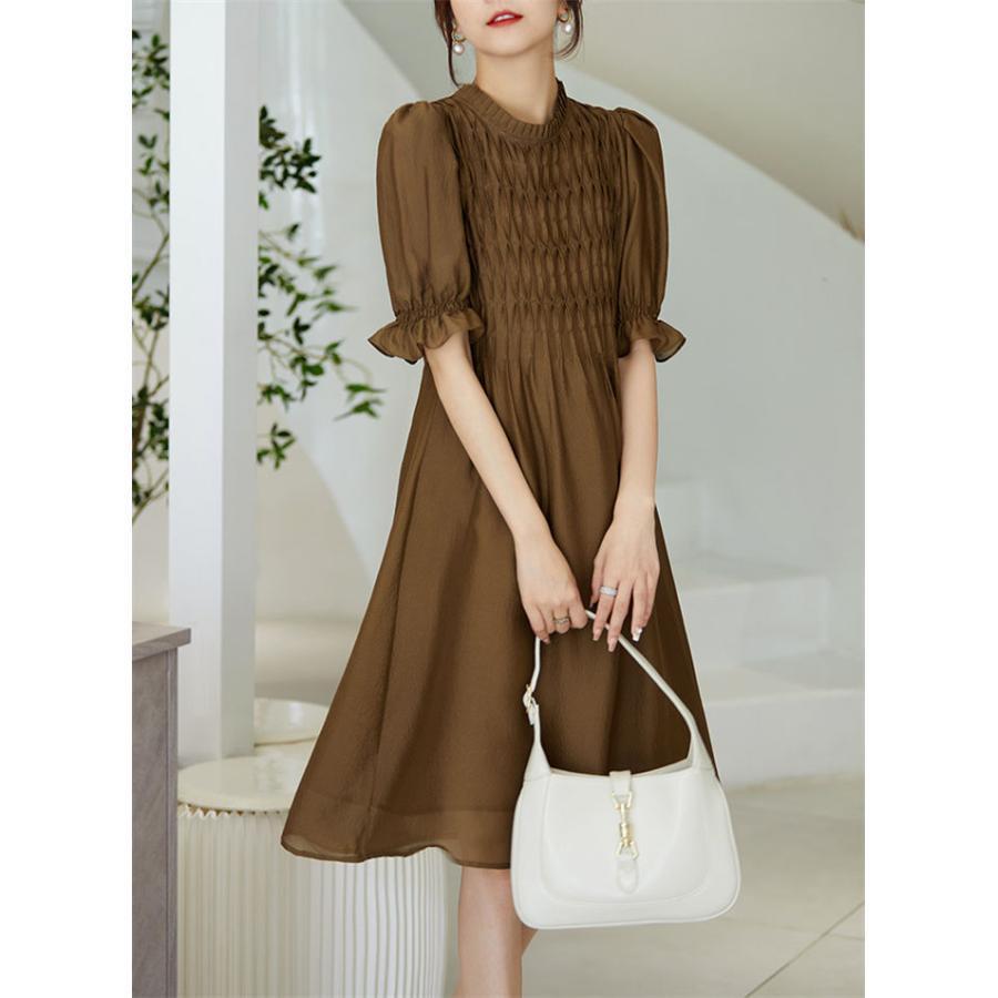 ワンピース 半袖 春 夏 レディース ロングワンピース プリーツ ミディアム丈 ひざワンピース カジュアル風 体型カバー 無地 ドレス 着痩せ 40代 ワンピース 半袖 春 夏 レディース ロングワンピース プリーツ ミディアム丈 ひざワンピース カジュアル風 体型カバー 無地 ドレス 着痩せ 40代