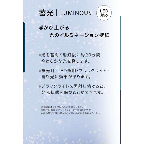 光る壁紙（蓄光） のり無し壁紙 サンゲツ FE74431 93cm巾 5m巻