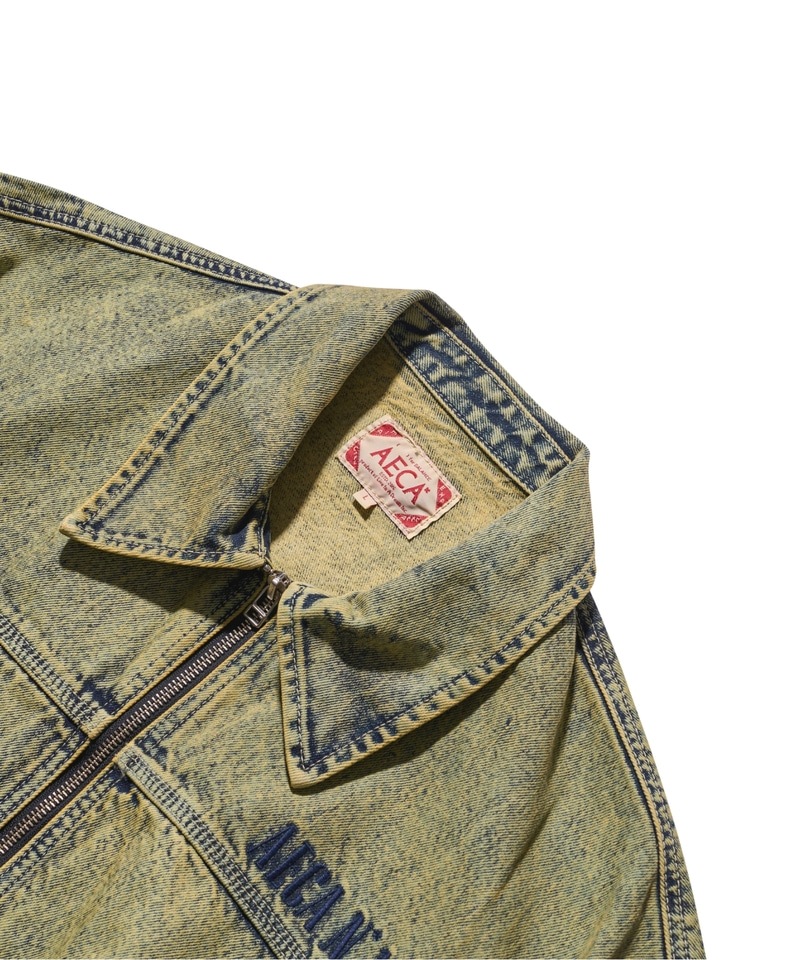 【AECA WHITE】 PIGMENT DYED DENIM JACKET : INDIGO YELLOW