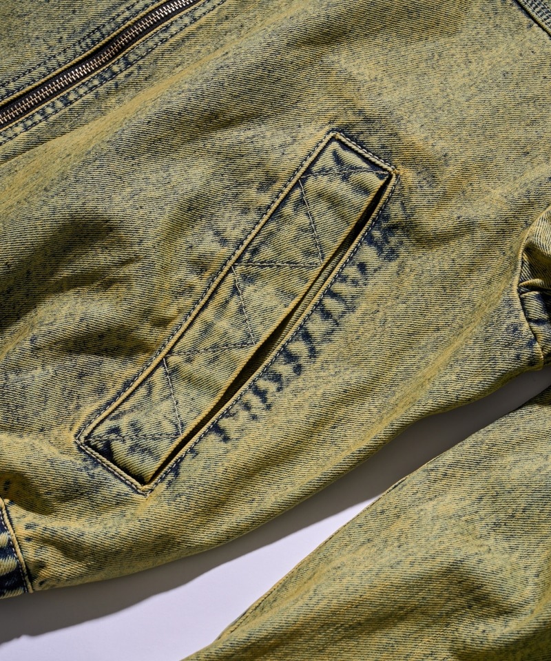 【AECA WHITE】 PIGMENT DYED DENIM JACKET : INDIGO YELLOW