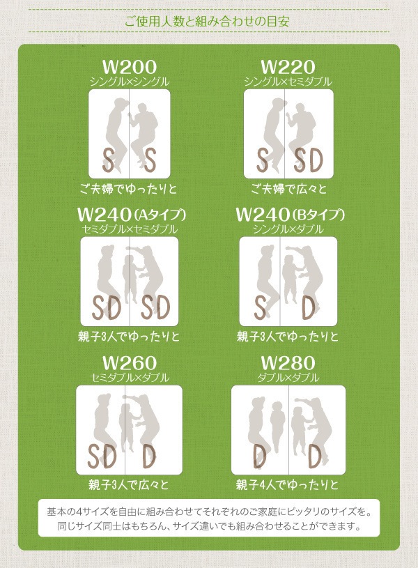 親子で寝られる 棚/コンセント付き 安全連結ベッド[Familiebe]ファミリーベ [フレームのみ/マットレスなし] ワイド240Aタイプ [フレーム]ダークブラウン 大型 ファミリー