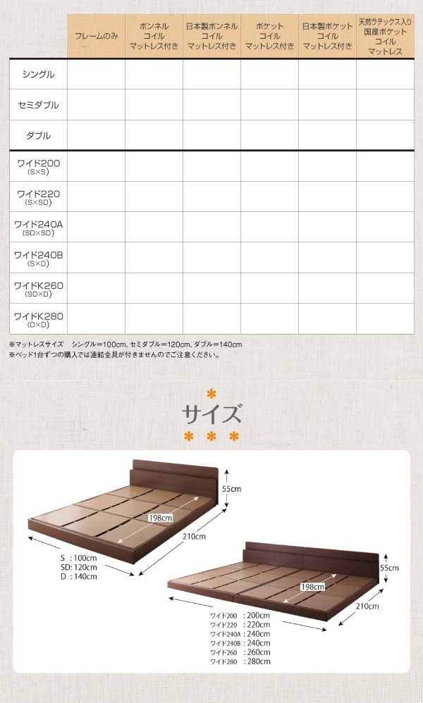 親子で寝られる 棚/コンセント付き 安全連結ベッド[Familiebe]ファミリーベ [フレームのみ/マットレスなし] ワイド240Aタイプ [フレーム]ダークブラウン 大型 ファミリー