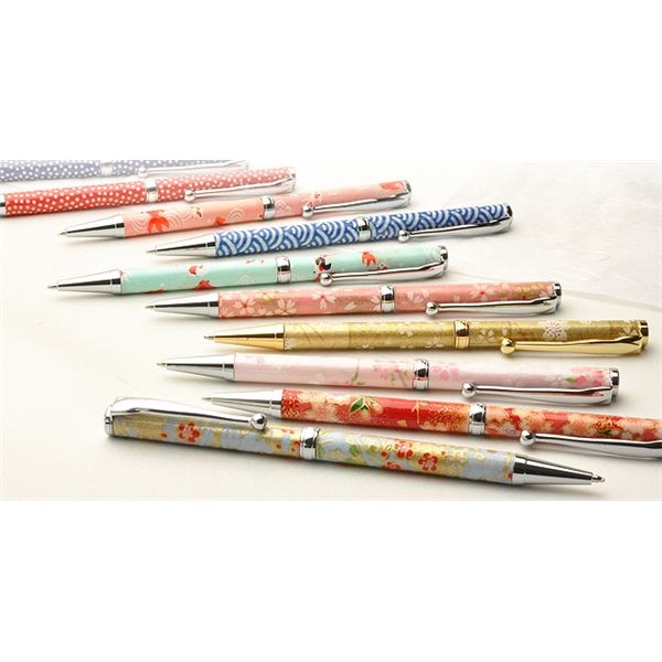日本製 美濃和紙(友禅紙) ハンドメイドボールペン 月光/秋の七草 日本製 美濃和紙(友禅紙) ハンドメイドボールペン 月光/秋の七草