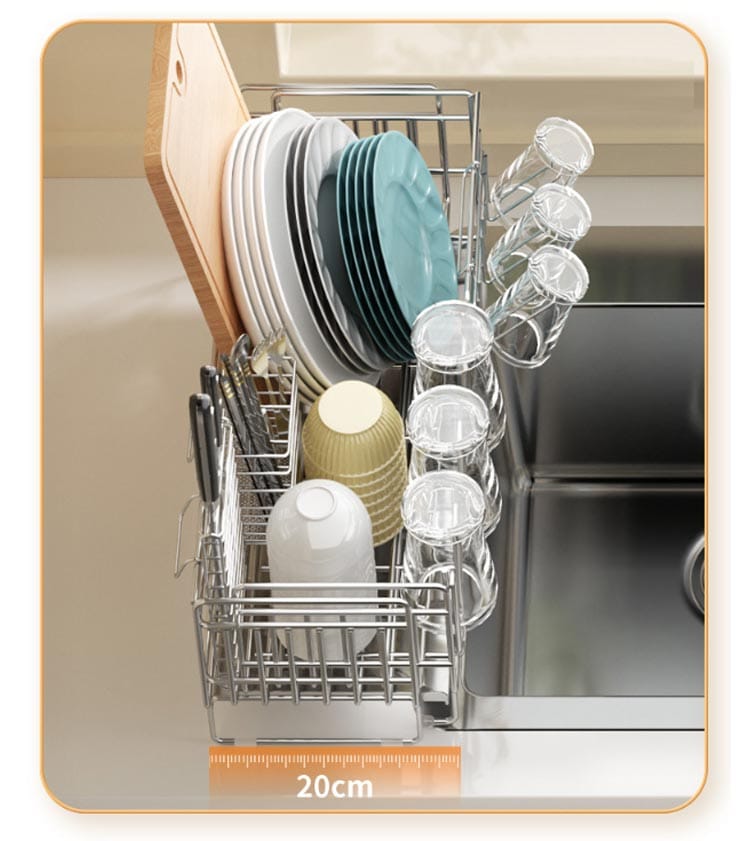 水切りラック スライド式 水切りかご シンクサイド ステンレス 水切りバスケット 箸置き付き 包丁立て 斜めトレー コップ立て 水切りラック スライド式 水切りかご シンクサイド ステンレス 水切りバスケット 箸置き付き 包丁立て 斜めトレー コップ立て