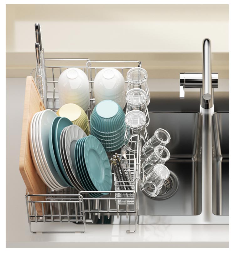 水切りラック スライド式 水切りかご シンクサイド ステンレス 水切りバスケット 箸置き付き 包丁立て 斜めトレー コップ立て 水切りラック スライド式 水切りかご シンクサイド ステンレス 水切りバスケット 箸置き付き 包丁立て 斜めトレー コップ立て