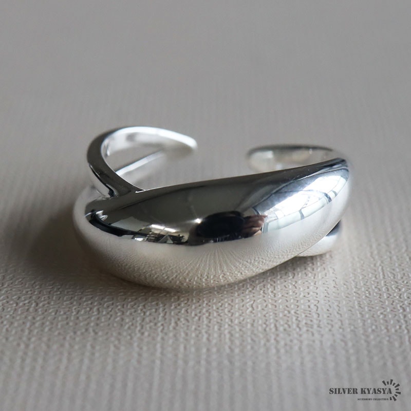 シルバー925 2連 幾何学リング [cr629]