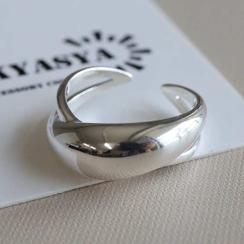 シルバー925 2連 幾何学リング [cr629]