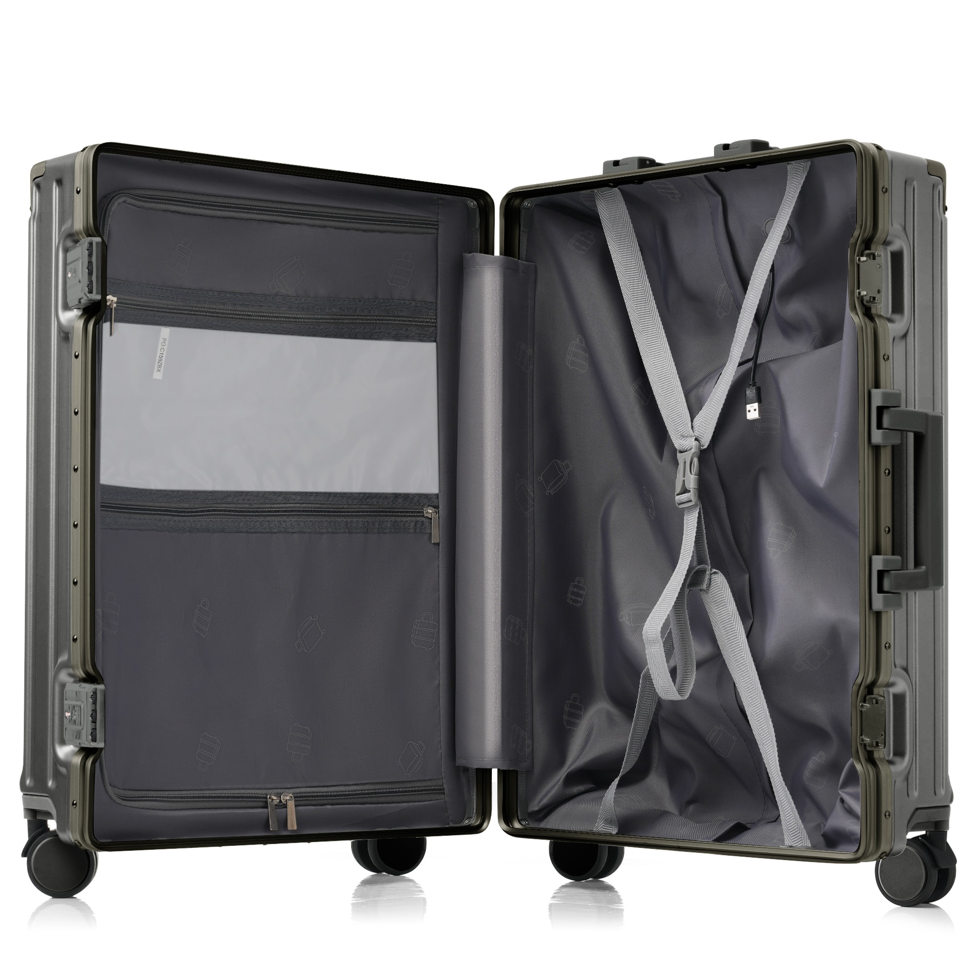 【2枚購入で100円OFF】スーツケース キャリーケース キャリーバッグ Lサイズ フレームタイプ アルミ USBポート付き カップホルダー フック式底足 リンクホルダー 軽量 おしゃれ 電車 静音 【2枚購入で100円OFF】スーツケース キャリーケース キャリーバッグ Lサイズ フレームタイプ アルミ USBポート付き カップホルダー フック式底足 リンクホルダー 軽量 おしゃれ 電車 静音