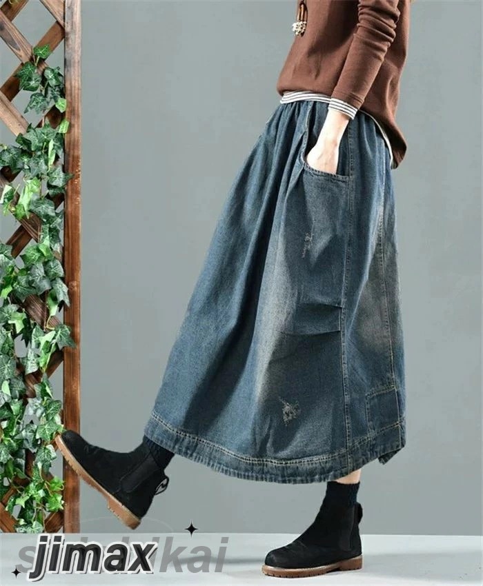 デニムスカート ロング 冬 ボトムス 秋冬 スカート ロングスカート レディース デニム ロング スカート ウエストゴム 大人 ボトムス カジュアル おしゃれ 体型カバー ミモレ丈 ユーズド加工 無地 デニムスカート ロング 冬 ボトムス 秋冬 スカート ロングスカート レディース デニム ロング スカート ウエストゴム 大人 ボトムス カジュアル おしゃれ 体型カバー ミモレ丈 ユーズド加工 無地