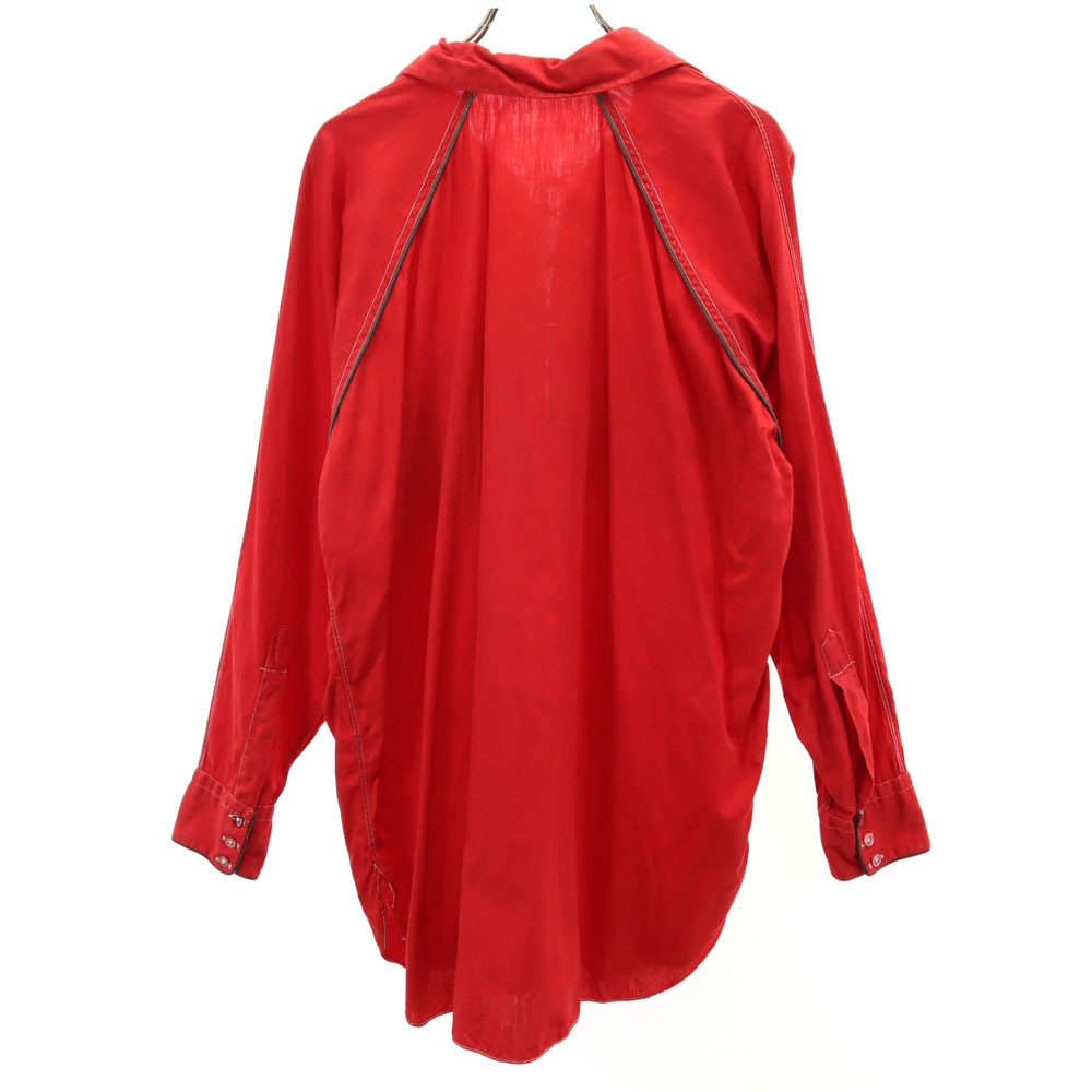 JUBI LEE 40s 50s スマイルポケット ヴィンテージ 長袖 プルオーバー ウエスタンシャツ レッド レースアップ メンズ